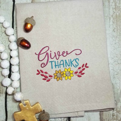 give thanks embroidery 